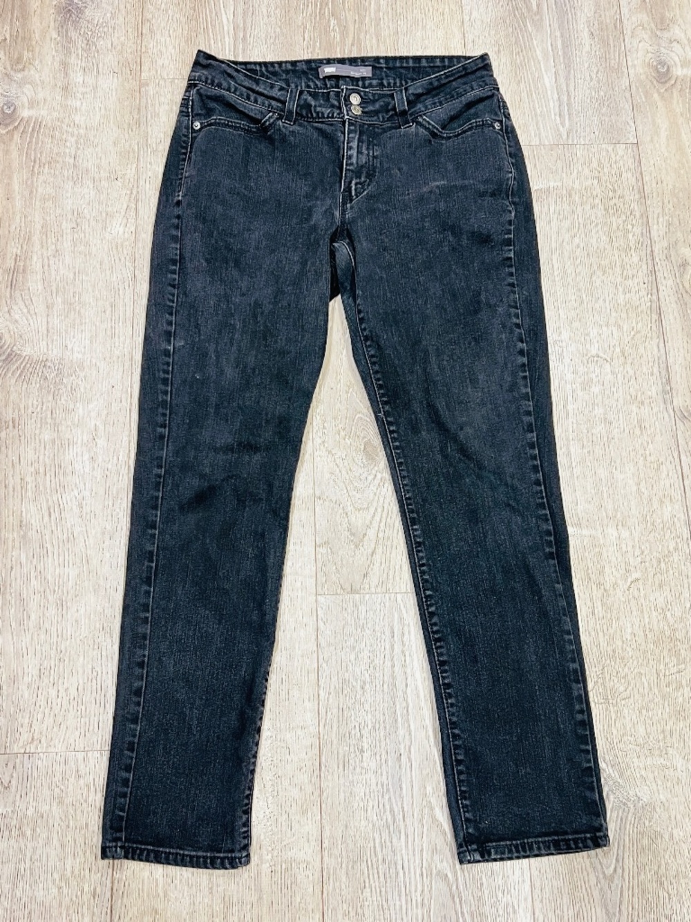 Levi's 529 Curvy Skinny Leg Jeans W31 L32 Black Denim Womens Mid Rise stretchy